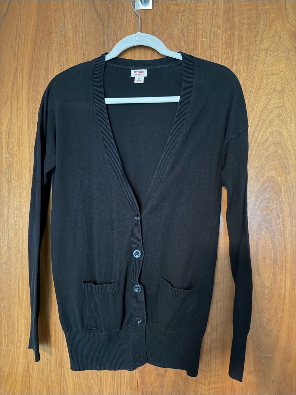 Mossimo Supply Co. Black V-Neck Button Front Cardigan size Medium